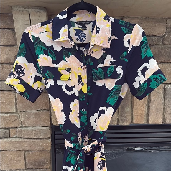 Banana Republic Navy Floral Maxi Dress - Picture 3 of 5